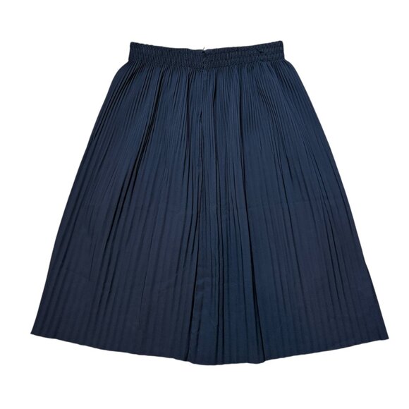Zara Navy Blue Pleated Knee Length Skirt Size Small Classic Everyday Fall Modest - Picture 2 of 6